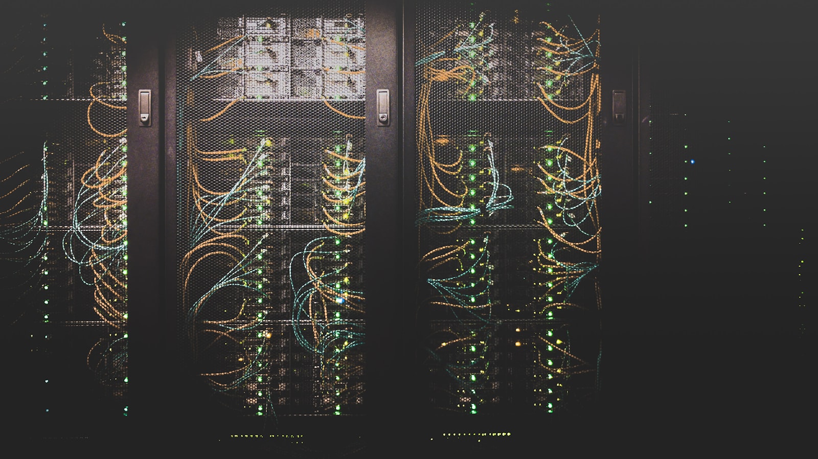 Server racks with network cabling